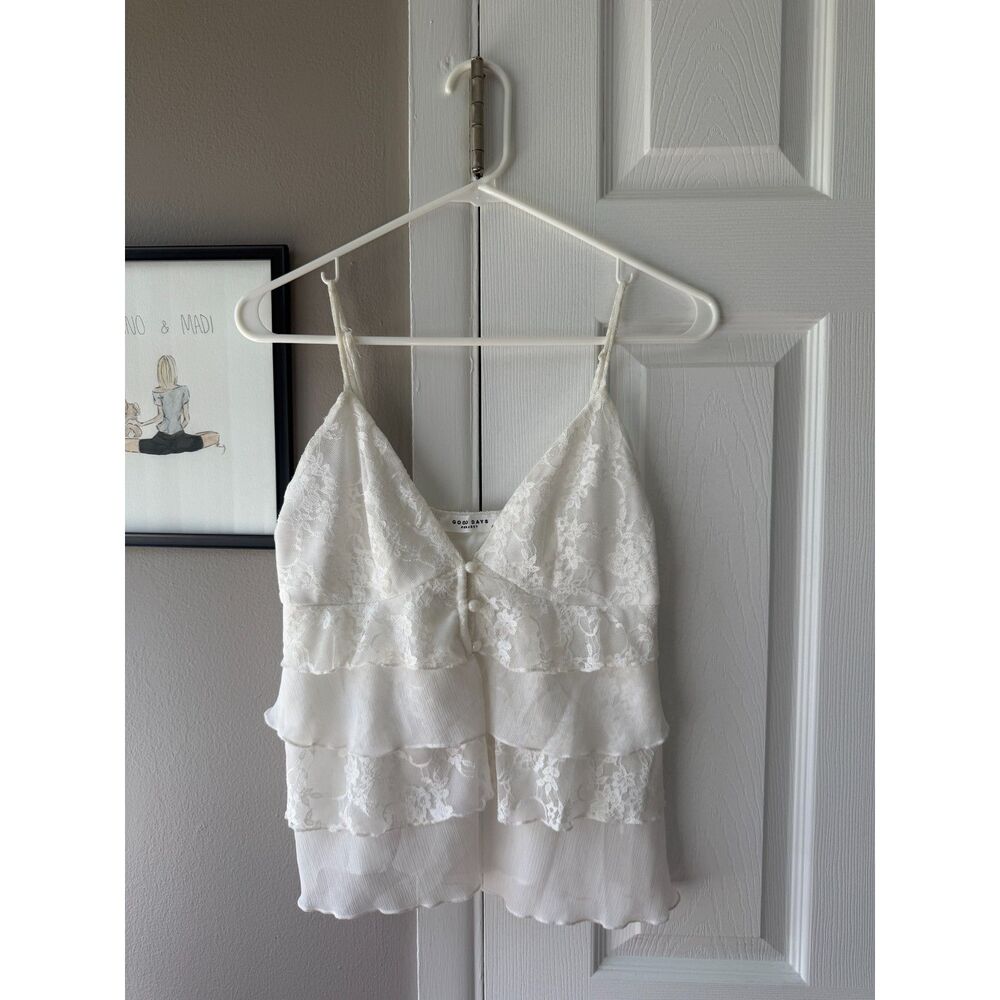 White Button Front Tank Top